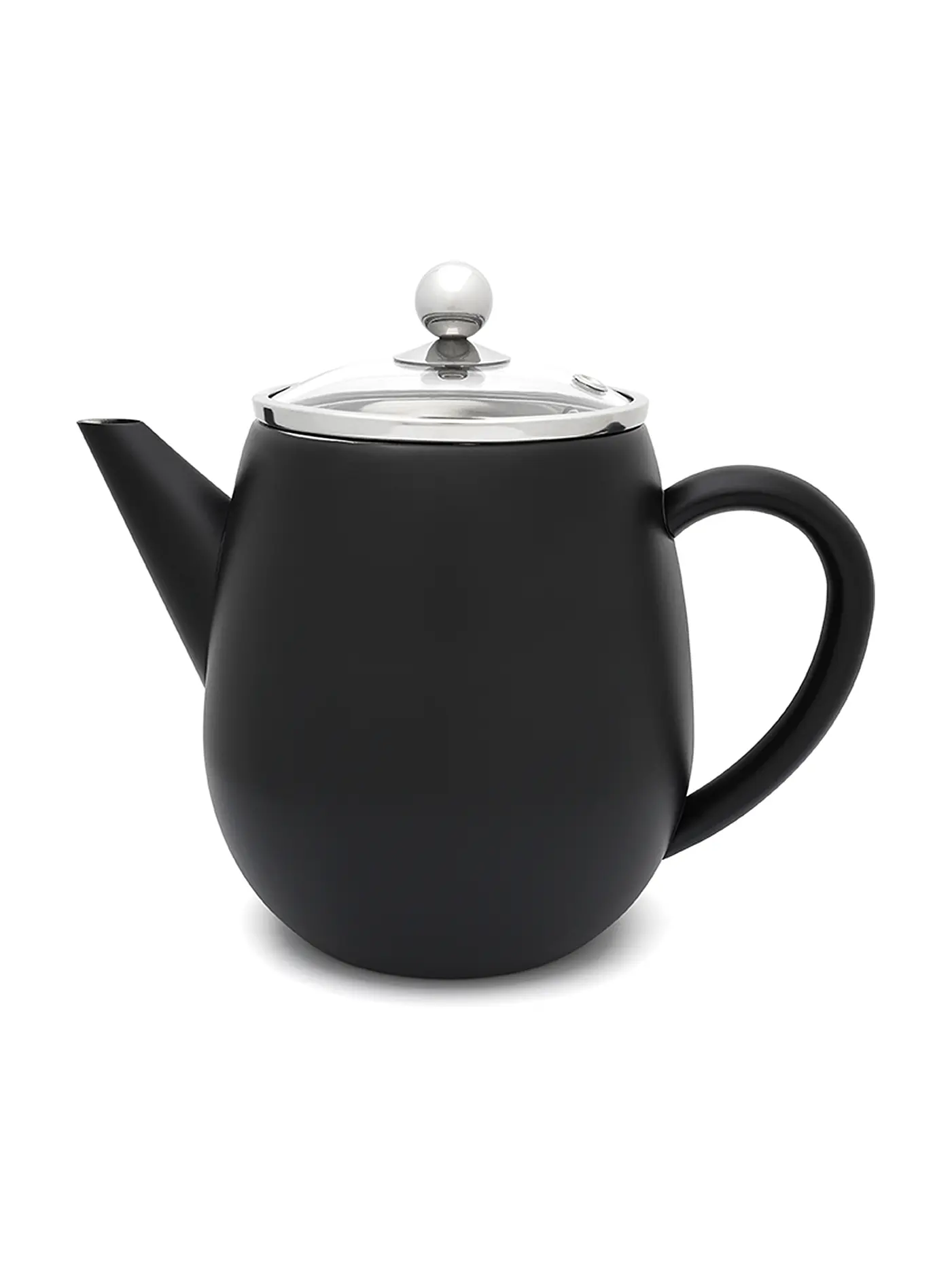 BREDEMEIJER | Teekanne Duet® Eva 1,1L doppelwandig Schwarz/Glas | 